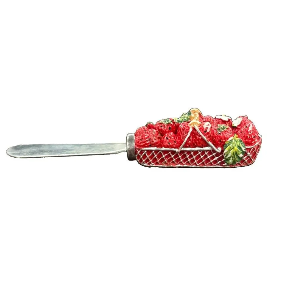 Boston Warehouse Resin Handle Strawberry Basket Cheese Condiment Dip Spreader